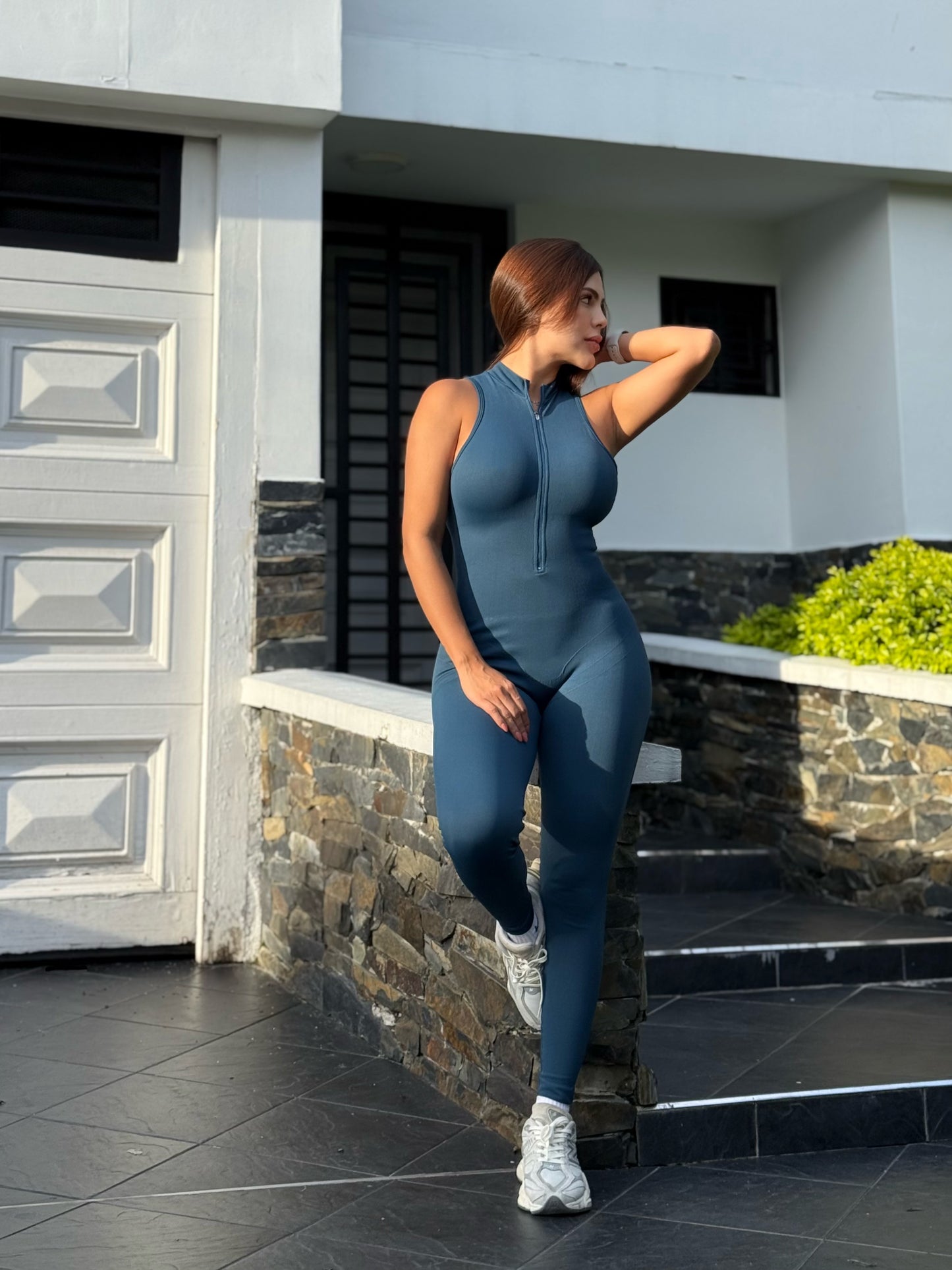 Enterizo Azul Cierre